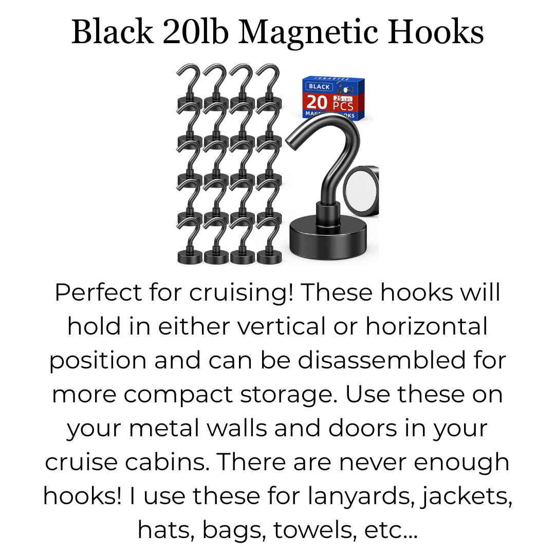 Black 20lb Magnetic Hooks